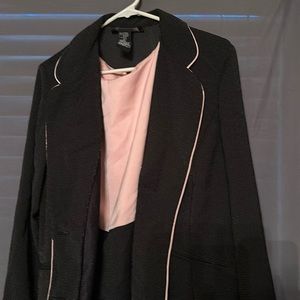 Light Pink And Navy Polka Dot Dress